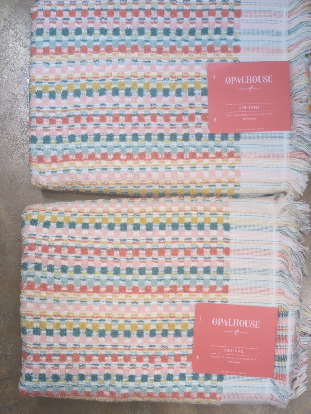 Set Of 6 Opalhouse Multicolor Bath Towels, New With Tags